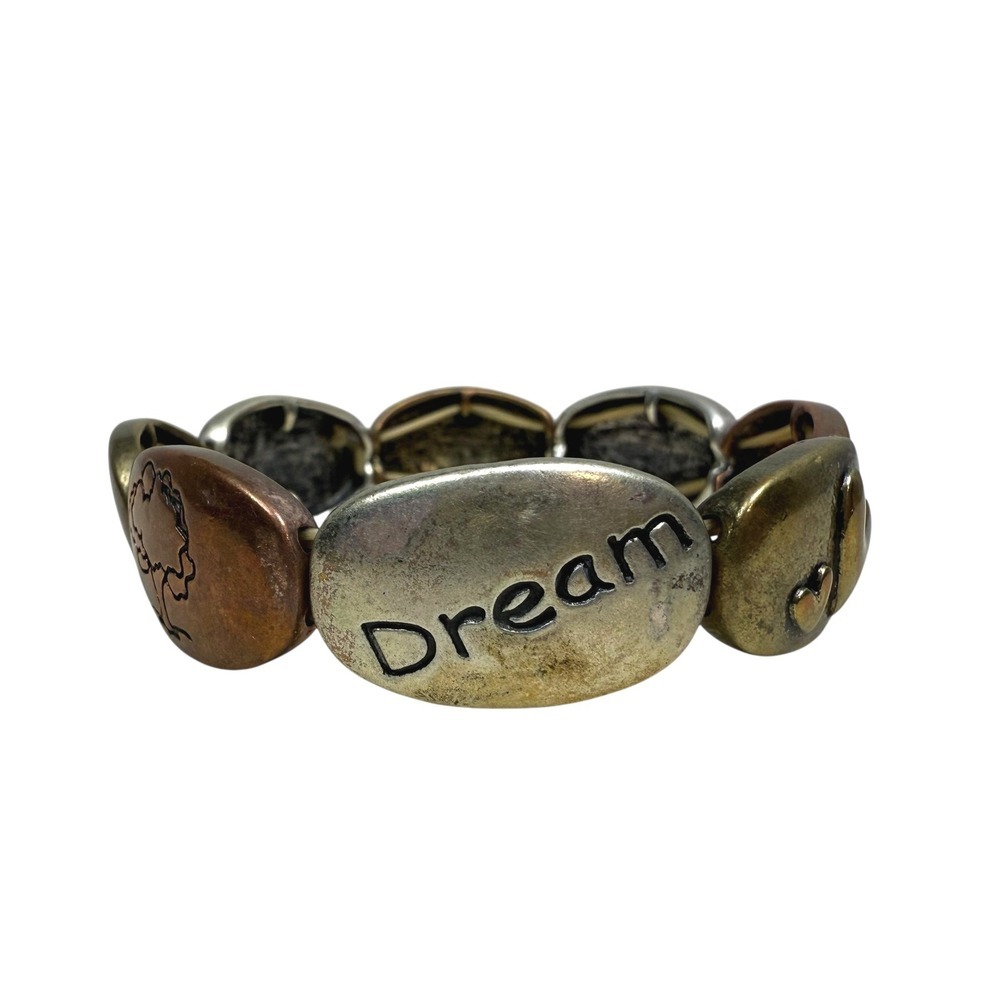 Rustic Copper Stacking Stretch Bracelets Set Boho Charm Rhinestone Jewelry - Picture 5 of 10